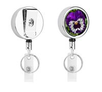 Pansy Perfection - Porta badge retrattile da infermiera, resistente, in metallo, con corda di nylon da 68,1 cm, targhette divertenti per nome, per insegnanti, infermiere, dottori, lavoratori