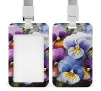 Pansy Perfection Porta badge scorrevole Porta badge verticale Protezione per cordino Impermeabile Porta etichette nome Custodia per carta per dottore, insegnante, infermiera
