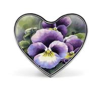 Pansy Perfection Spilla da bavero elegante a forma di cuore spilla distintivo divertente personalizzato pin back pulsante distintivo moda carino cuore spilla spille per borsa giacca vestiti accessori