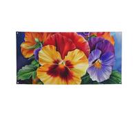 Pansy Perfection - Striscione da appendere per Halloween e Natale, 90 x 180 cm, sfondo fotografico, ghirlanda, arazzo da parete per sfondo di compleanno, decorazione per eventi all'aperto