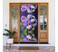 Pansy Perfection - Striscione estivo per porta con corda, copertura per porta riutilizzabile per Halloween, Natale, decorazione esterna in poliestere