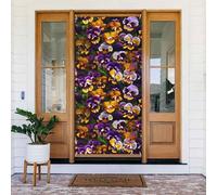 Pansy Perfection - Striscione per porta, riutilizzabile, decorazione natalizia per Halloween, Natale, feste