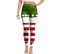Pantacollant Invernali Donna, Leggings con Stampa Festiva per - Collant con Fantasia alla Moda per Il Guardaroba delle Feste, Comfort Quotidiano e valorizzazione della Figura (Green, L)