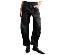 Pantalini Donna - Jeans Donna Elasticizzati Jeans da Donna a Vita Alta con Tasche Applicate e Lavaggio con Effetto decostruzione retrò (Black L)