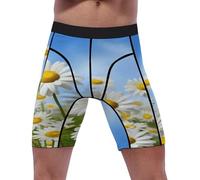 Pantaloncini a Compressione Spring Daisy Flowers da Uomo, in Spandex, Sportivi, da Allenamento, per Prestazioni, Intimo Tecnico