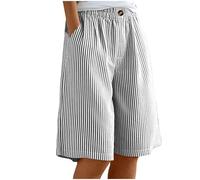 Pantaloncini a righe e a quadri per ragazze, pantaloncini baggy per ragazzi, bermuda estivi per bambini, lunghezza al ginocchio, pantaloni sportivi casual per la scuola, elastico in vita alta
