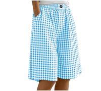Pantaloncini a righe e a quadri per ragazze, pantaloncini baggy per ragazzi, bermuda estivi per bambini, lunghezza al ginocchio, pantaloni casual per la scuola, sportivi, pantaloni elasticizzati a