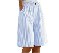 Pantaloncini a righe e a quadri per ragazze, pantaloncini baggy per ragazzi, bermuda estivi per bambini, lunghezza al ginocchio, pantaloni sportivi casual per la scuola, elastico in vita alta