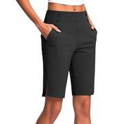 Pantaloncini a Vita Alta per le Donne Estivi Pantaloni Corti da Yoga Leggings Eleganti Elasticizzati Shorts con Tasche Vestibilità Regolare Leggeri Pantaloncini Donna Sportivi Morbido e Comodi