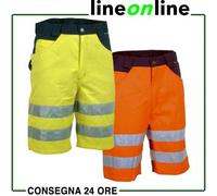 Cofra Shorts Visible V074 - Pantaloncini ad alta visibilità, Giallo/ Blu, taglia produttore: 44