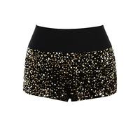 Pantaloncini aderenti paillettes donna pantaloni a portafoglio pantaloni a vita alta slim pantaloni controllo pantacourt pantaloni lucidi pantaloni avvolti nei fianchi pantaloni mini lustrini donna