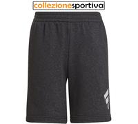 PANTALONCINI ADIDAS B 3 BAR SHORT COTONE CON TASCHE HE1934 BAMBINO nero/bianco