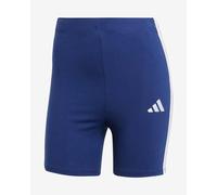 adidas Donna Essentials 3-Stripes High Waisted Biker Shorts, Dark Blue/White, XXL