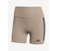 Pantaloncini adidas Optime 3-Stripes 1/4 marrone nero donna - S