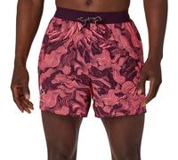 ASICS Fujitrail All Over Print 5in Short Blazing Coral / Dark Aubergine Male Size S