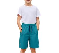 Pantaloncini atletici da ragazzo, pantaloncini da ginnastica per ragazzi, pantaloni sportivi per la scuola con coulisse e cerniera, tasche, estate, vita elastica, pantaloni casual, vestibilità comoda