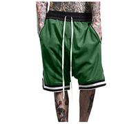 Pantaloncini Basket Uomo Con Tasca - Sportivi Traspiranti da Palestra Allenamento Shorts Running Fitness Tennis Jogging Leggero