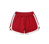 Pantaloncini Bimba,da Calcio e Basket per Bambini, in Cotone, per Palestra, Atletica, Corsa, Sport, Ragazzi e Ragazze, Casual, Pantaloni Corti Pantaloni Ragazza Felpati (Wine, 5-6 Years)