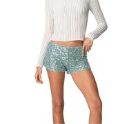 Pantaloncini Brillantini Donna, Pantaloncini da Carnevale da Donna con Brillantini per La Notte Il Club I Festival I Pantaloni Corti da Ballo con Paillettes per Il Natale per Carnevale Feste