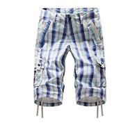 Pantaloncini cargo casual da uomo Pantaloni mimetici da uomo a righe Multi Bag Tuta ampia Pantaloni ritagliati Tubo dritto Estate Casual Tuta Pantaloncini per Escursioni all'aperto Combattimento