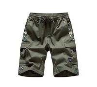 Pantaloncini cargo classici da uomo per lavoro all'aperto pantaloni casual pantaloncini cargo montagna baggy pantaloncini uomo cargo lavoro abbigliamento da ragazzo per l'estate, Verde militare, 4XL