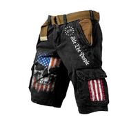 Pantaloncini Cargo da Uomo Capris Estivi Sottili Larghi Multitasche Abbigliamento Lavoro Casual Pantaloni Spiaggia all'aperto con vestibilità Comoda Stampati Cintura Regolabile
