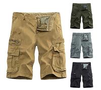 Pantaloncini cargo da uomo con tasche con zip elastico in vita pantaloni da lavoro da uomo a gamba corta ciclismo safari pantaloncini traspiranti pantaloncini da arrampicata leggeri pantaloncini