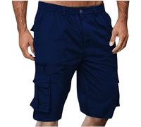 Pantaloncini cargo da uomo, con tasche multiple, elasticizzati, corti, dritti, leggeri, a tinta unita, vestibilità larga, estivi, oversize, per allenamento, arrampicata, M-4XL, Marina Militare, 4XL