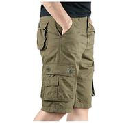Pantaloncini cargo da uomo con tasche, pantaloncini da lavoro da uomo, con tasche multiple e chiusura a bottone, leggeri, eleganti, in tinta unita, vestibilità larga, comodi, traspiranti, per uso