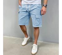 Pantaloncini cargo da uomo con vita elastica e tasche multiple, adatti per uso casual quotidiano, uscite nel fine settimana, viaggi, riunioni con amici e altro ancora. Questo paio di pantaloncini è un