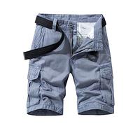 Pantaloncini cargo da uomo, elasticizzati, con tasche multiple, vestibilità larga, leggeri, corti, resistenti all'abrasione, per il tempo libero, durevoli, comodi da lavoro, per l'estate, grigio., 42