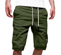 Pantaloncini cargo da uomo elasticizzati in vita pantaloni cargo a 3/4 slim fit pantaloncini da lavoro elasticizzati estivi sotto il ginocchio lunghi corti multitasche pantaloni da jogging corti a 3/4