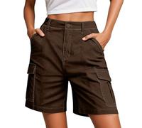 Pantaloncini cargo da uomo estivi con design a tasca per un trasporto rilassato nella vita di tutti i giorni, adatti per attività estive, pantaloncini da uomo corti con tasche, marrone, XL