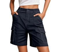 Pantaloncini cargo da uomo estivi con design a tasca per un trasporto rilassato nella vita di tutti i giorni, adatti per attività estive, pantaloncini da uomo corti con tasche, Blu scuro, XXL