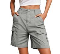 Pantaloncini cargo da uomo estivi con design a tasca per un trasporto rilassato nella vita di tutti i giorni, adatti per attività estive, pantaloncini da uomo corti con tasche, grigio chiaro., 4XL