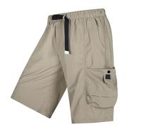 Pantaloncini Cargo da Uomo - Leggeri E Ad Asciugatura Rapida - Pantaloncini Estivi Casual da Esterno con Tasche, Vita Elastica - Ideali per Escursionismo E Viaggi(Khaki,M)