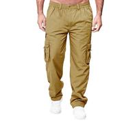 Pantaloncini cargo da uomo, leggeri jogger con vita elastica, pantaloni da allenamento outdoor con più tasche, pantaloni da lavoro tattici per uomo, vestibilità ampia, gamba dritta, pantaloni da tuta