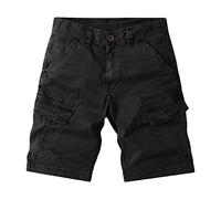 Pantaloncini cargo da uomo, leggeri, vestibilità comoda, con tasche multiple, larghi, stile militare, estivi, per attività all'aperto (nero, XXL)
