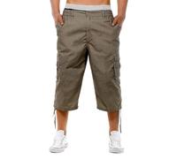 Pantaloncini cargo da uomo lunghi al ginocchio Pantaloni corti da uomo Vintage Holiday Summer Pantaloni a tre quarti Pantaloni Capri casual da combattimento Pantaloni elasticizzati in vita con tasche