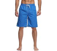 Pantaloncini cargo da uomo, mimetici, ad asciugatura rapida, per nuoto, con rete e tasche, per escursionismo, combattimento, viaggi, passeggiate, golf, Blu, S