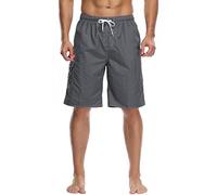 Pantaloncini cargo da uomo, mimetici, ad asciugatura rapida, per nuoto, con rete e tasche, per escursionismo, combattimento, viaggi, passeggiate, golf, Grigio, S
