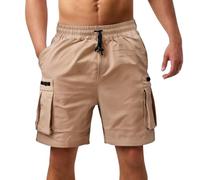 Pantaloncini cargo da uomo multipack, pantaloncini da lavoro da uomo elasticizzati in vita leggeri estivi cargo corti elastici in vita con coulisse pantaloni da trekking comodi da lavoro corti