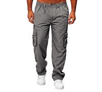 Pantaloncini cargo da uomo, pantaloni da jogging leggeri con vita elastica, pantaloni da lavoro da combattimento per uomo, pantaloni da lavoro casual, pantaloni da tuta a gamba dritta con vestibilità