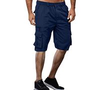 Pantaloncini cargo da uomo Pantaloni da lavoro da combattimento all'aperto Pantaloni da lavoro estivi dritti solidi pantaloni cargo elasticizzati in vita con cerniera Pantaloncini con tasca per mosca