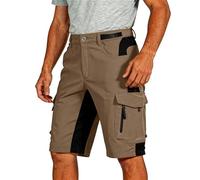 Pantaloncini cargo da uomo per esterni, multi tasca, leggeri, ad asciugatura rapida, in tessuto elasticizzato, chiusura con cerniera, vestibilità comoda, Cammello, M