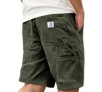 Pantaloncini cargo mimetici da uomo, pantaloni da combattimento, pantaloni da uomo alla moda europea e americana, multi tasca con logo ricamato, pantaloncini in velluto a coste retrò, per