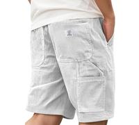 Pantaloncini cargo mimetici da uomo, pantaloni da combattimento, pantaloni da uomo alla moda europea e americana, multi tasca con logo ricamato, pantaloncini in velluto a coste retrò, per