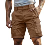 Pantaloncini cargo mimetici slim fit da uomo alla moda casual con tasche per escursioni all'aperto combattimento viaggi passeggiate golf, Caff, 4XL