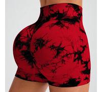 Pantaloncini casual da donna a vita alta Tintura a nodi per attività fisica, pantaloncini da palestra, pantaloncini da ciclista L,M,S,XSTie Dye,Piante,stampa dappertuttoTessuto