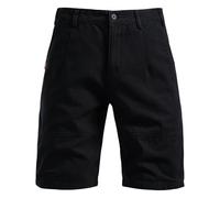 Pantaloncini Casual da Uomo al Ginocchio, Leggeri, in Twill di Cotone, Modello Bermuda Cargo, Ideali per L'Estate, Le attività all'aperto e Le Passeggiate, con Tasche, Colore Nero, Taglia XL.